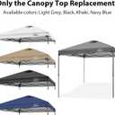 KAMPKEEPER Replacement Top Pop Up Canopy Tent Cover Roof with Air Vent and Adjustable Elastic Strap, Polyester UV Waterproof for Outdoor Garden Patio Sun Shade(Top Only) (Dark Grey, 10x10FT)