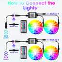 50FT RV Awning Lights, RGB RV Exterior Strip Light with Remote and App Control, IP68 Waterproof LED Lights for Motorhome Travel Trailer Canopy Party, Stands Food Trucks