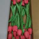 Pink Faux Tulips Real Touch (20 Pcs) - 13.5 Inch Premium PU Artificial Flowers for Valentine's Day, Spring & Easter Home Decor, Wedding Bouquet