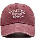 65th Birthday Gifts for Men Women, Happy 65th Birthday Decorations - Embroidered Baseball Caps Adjustable (Red)