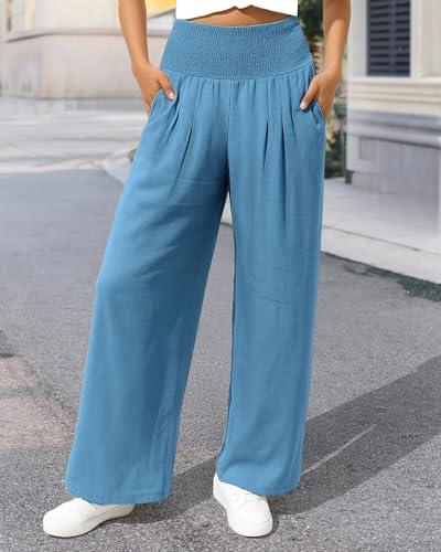 Women Long Pants Wide Leg High Waist Lounge Beach Travel Vacation Outfits XL