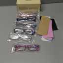 Gaoye Reading Glasses for Women, 6 pack Fashion Readers for Women Men Spring Hinge Eye Glasses, Blue Light Reading Glasses (Glossy Black, Tofu Beige, Transparent Pink, Transparent, Transparent Purple, Transparent Blue)