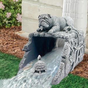 Teaeeno Dog Decor Statue Gutter Downspout Extension Decorative,Animal Statue Outdoor Decor,3"4" Rain Gutter Downspout Splash Block,Garden Splash Block Outdoor Sculpture,Rain Downspout Diverter(Stone) (Multicolor)