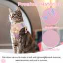 Cat Harness and Leash Set for Walking Escape Proof, Adjustable Kitten Harness Breathable Mesh with Reflective Strips Harness with Flower for Kitty Puppy Bunny