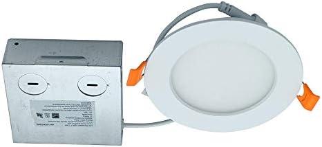 AH Lighting 4 Inch Dimmable LED 5CCT Slim Recessed Downlight with Junction Box, 9 Watts, 700 Lumen, ES Qualified, UL Listed