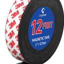 Magnetic Tape, 12 Feet Magnet Tape Roll (1'' Wide x 12 ft Long), with 3M Strong Adhesive Backing. Perfect for DIY, Art Projects, whiteboards & Fridge Organization