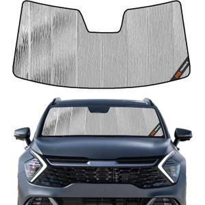 Windshield Sun Shade for Kia EV9 2024-2025,Front Window Sunshade Shield, 2-in-1 Reflective Sun Shade,Silver for Summer, Black for Winter
