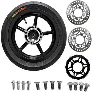 SKWatts U S A Seller - Black 12inch Supermoto Mag Wheel Set w/Curve Tires - Fits in10 MX500 MX650 SX500 RSF650 Razor EM-5 soleil Yozma rtr 2-Pack 110/70-12 & 120/70-12 Tires - 12/15mm axle