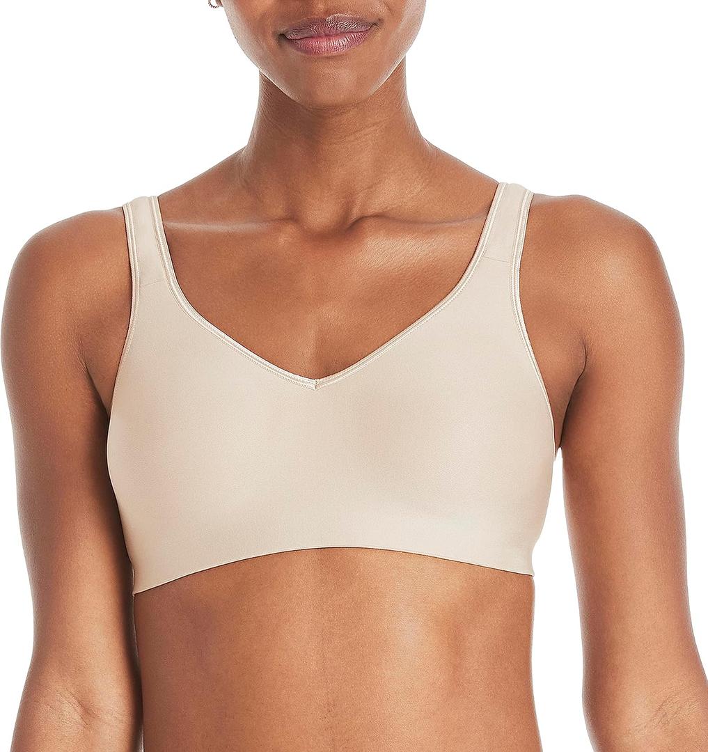 Hanes Women's Wireless Bra, Smooth Comfort Full-Coverage T-Shirt Bra, Single or 2-Pack (XX-Large, Nude)