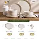 Famiware Meteor Plates and Bowls Sets, 18-Piece Stoneware Dinnerware Sets, Dishes Set for 6, Microwave and Dishwasher Safe Tableware, Creamy White