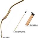 Kids Bow and Arrow Set, 32 Inch Archery Set Handmade Wooden Toy Bow and Arrow for Kids 4-6 8-12, Cosplay Game Costume Prop Play, 1 Bows 1 Quivers and 10 Wood Arrows, Gifts for Youth Boys & Girls