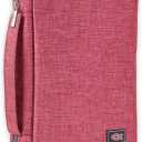 Christian Art Gifts Men/Women's Bible Cover Jesus Fish, Red Canvas, Small