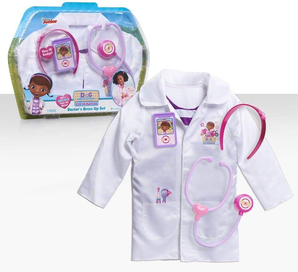 Doc McStuffins Doctor's Dress Up Set and Accessories, 4-pieces, Imaginative and Pretend Play, Kids Toys for Ages 3 Up by Just Play