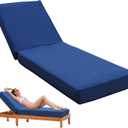 Outdoor Chaise Lounge Cushion 80"x26"x5.9", Waterproof 5.9" Extra Thickness Lounge Cushion with Removable Cover, Patio Lounge Chair Cushions for Outdoor Furniture, Navy Blue (1 Pack-80x26x5.9 Inches)