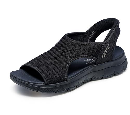 Skechers Women's Summits-Sweetly Evolved Sport Sandal, Black/Black, 9