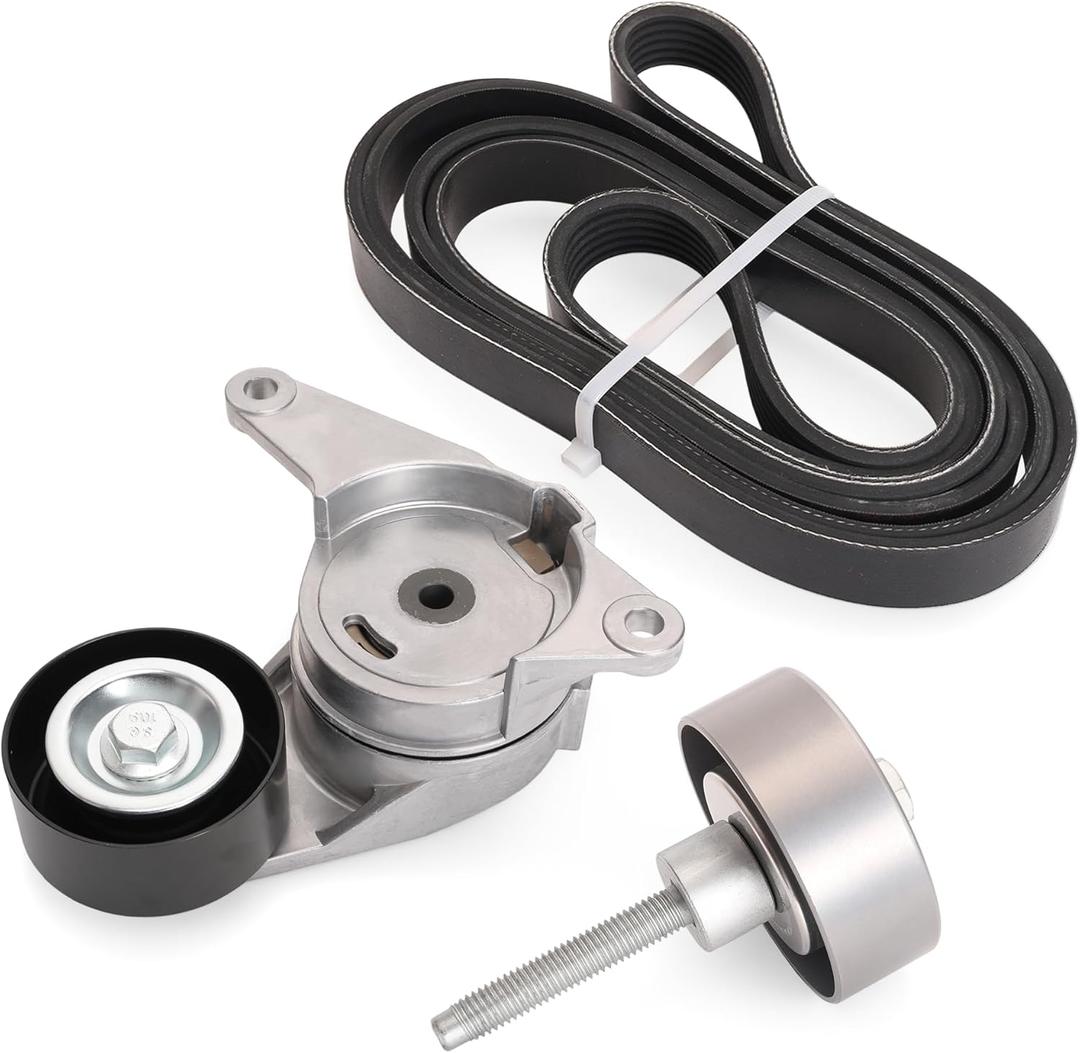 Belt Tensioner Serpentine Belt Idler Pulley Kit for GMC Acadia, for Buick Enclave, for Saturn Outlook, for Chevrolet Traverse, for Saab 9-4X, for Cadillac XTS/SRX, 2.8/3.6L, 08-18