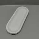 MAONAME Oval Long Narrow Wood Tray, Rustic Decorative Tray with Beaded, White Farmhouse Vanity Trays, Toilet Tank Trays for Dresser, 12" x 4.7"