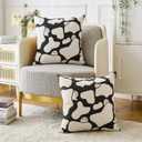 Faylapa Farmhouse Pillow Covers 18x18 Inch Set of 2, Cute White Cow Ghost Holiday Linen Throw Pillow Cases for Home Bedroom Living Room Sofa Couch Decor (Cover ONLY)