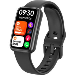 Fitness Tracker Smart Watch for Men Women, 1.47" HD with Bluetooth, 24/7 Heart Rate & Blood Oxygen Monitor, Sleep & Step Counter, 100+ Sports Modes, IP68 Waterproof, Compatible with Android iOS (Black)