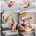 2-piece stainless steel cutting board, made of 316 stainless steel, with hooks and wipes, for cutting meat, fruits and vegetables (34 * 23cm + 25 * 15cm)