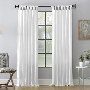 Archaeo Washed Cotton Twist Tab Curtain, 52" x 84", White