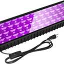 1 Pack 100W LED Black Light Bar, Blacklight with 9.8ft Cord+Plug+Switch, Black Lights for Halloween,Neon Glow Party, Body Paint, Birthday,Christmas,IP66 Waterproof