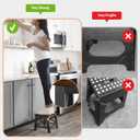 YINMIT Wooden Step Stool for Adults and Kids, Step Stool for High Bed with Non-Slip Feet, Using for Bedroom, Living Room and Kitchen, Hold Up to 500 lbs