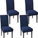 Aertiavty Chair Covers for Dining Room Set of 4 Kitchen Chair Covers, Dining Room Chair Seat Covers Chair Slipcover Parsons Chair Covers, Navy Blue