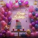 Large Happy Birthday Neon Sign, 12V LED Sign for Wall Decor (22.4 x 14.3 inches)