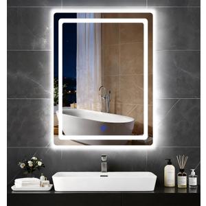 18“ x 24” LED Bathroom Smart Mirror, Rectangle Mirror with Three Color Light Temperature Brightness Settings,Backlit + Front Lit,Wall-Mounted Vanity Mirror with Memory Function