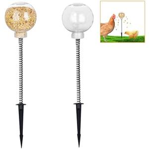 QoTang Chicken Slow Feeder - 2 Pack Slow Feed Release Ball Peck Toy for Chickens, Hens, Goose, Duck & Large Birds