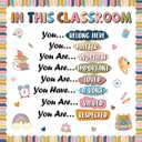 Boho Classroom Bulletin Board Decoration Set Back to School Motivational Bulletin Board Rainbow Affirmative Positive Class Wall Decor Positive Inspire Paper Cutout for Elementary Preschool