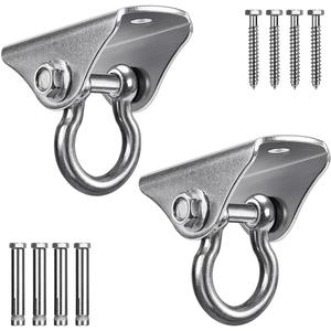 SELEWARE Heavy Duty Swing Hangers Stainless Steel Swing Hooks Ceiling Mount Swing Hardware for Porch Swing Set Hammock Chair Heavy Bag Yoga Silk 2 Pack