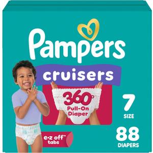 Pampers Diapers - Cruisers 360 - Size 7, 88 Count, Babyproof up to 100% Leakproof Pull-On Diaper