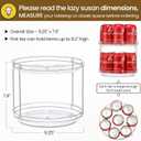 2 Set 2 Tier Non-Skid Acrylic Lazy Susan Turntable Organizer - Rotating Spice Rack - Spinning Organization for Kitchen, Pantry, Countertop, Closet, Bathroom, Vanity, Medicine Cabinet Organizing,9.25''