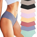 ROSYCORAL Womens Seamless Bikini Panties Soft Stretch Invisibles Briefs No Show Hipster Underwear cheeky 9 pack XS-L (Medium)