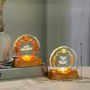 2Pcs Cute Halloween Night Light Decorations, Pumpkin Happy Halloween &Skull Trick or Treat Warm Light with LED Base,Spooky Indoor Desktop Decor(3.5x3.7inch)