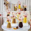 Paper Jazz Burnt Orange Flowers Table Decoration,9pcs Fall Centerpieces for Tables,Orange Flowers for Home Indoor,Dahlia Decoration Applies to Wedding,Fall Party,Thanksgiving,Halloween.