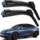 Dual Rubber Blade Windshield Wipers for Tesla Model Y 2020 2021 2022 2023 2024 2025 Automotive Replacement Wiper Blades modely 26"+20" Top Lock (Set of 2)
