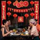 Chinese New Year Decorations 2026, Lunar New Year Decorations, Lunar New Year Banner, Chinese Red Lanterns, Lucky Paper Fans, Lunar New Year Decorations 2026
