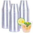 Zcaukya 100 Packs 9oz Disposable Hard Cups, Clear Plastic Tumblers to Hold Juice, Mocktail, Yogurt, Ice Cream, Pudding for Birthday Parties, Weddings, House Warming Parties and More