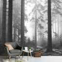 PYFFYP- Dark Foggy Forest Wallpaper murals for Bedroom(Not Peel and Stick) (135" x 96", P018)