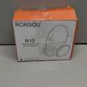 RORSOU R10 Over-Ear Headphones with Microphone, Lightweight Folding Stereo Bass Headset with 1.5M No-Tangle Cord, Portable Wired Headphones for Smartphone Tablet Computer MP3 / 4 (Grey)