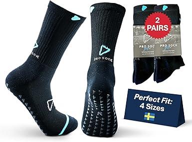 PRO SOCK Grip Socks 2.0 2 pack Size 10-12 Color Black