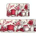 BSFHH Set of 2 Kitchen Rugs - 17"x47"+17"x30" Kitchen Mats for Floor Washable Non Slip Front Door Mat Floor Rug for Home Kitchen Decorations, Sink, Office, Laundry (Kitchen)