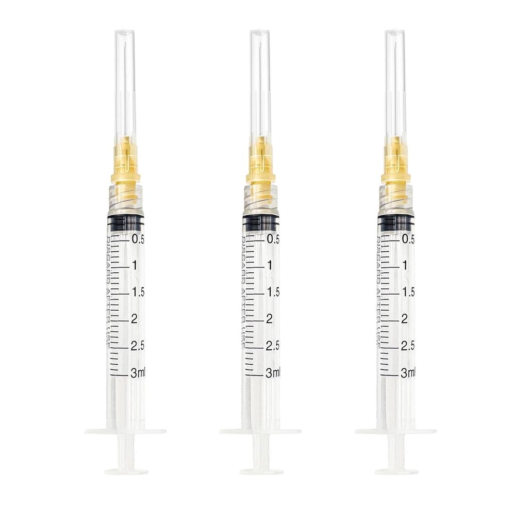 30pcs 3ml/cc 25G 1.5 inch (38mm) Luer Lock for Industrial Scientific Accessories, Refilling Liquid, Individually Wrapped