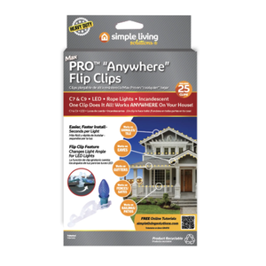 25 Heavy Duty Max Pro Anywhere Christmas Light Flip Clips Simple Living Solution 2 Pack