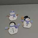 COCHIE Snowman Christmas Decorations Indoor, Cute Winter Tiered Tray Decor Set of 3, Wooden Snowman Blocks Xmas Table Decoration for Party Home Office Shelf Door (Let It Snow)