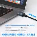 Thsucords 8K Left Angle Mini HDMI to HDMI Coiled Cable 3FT, 90 Degree HDMI to Mini HDMI Male to Male Spiral Cord, Support 8K@60Hz 4K@120Hz 48Gbps for Nikon,DSLR, Camcorder, Laptop, Tablet