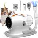 AIRROBO Dog Grooming Vacuum Kit,12000Pa Strong Pet Vacuum for Shedding, Grooming Hai,Quiet,PG100,2L Large Capacity (White-5-in-1)